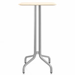 1 Inch Square Bar Table - Hand Brushed Aluminum / Accoya Wood