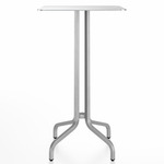 1 Inch Square Bar Table - Hand Brushed Aluminum / Hand Brushed Aluminum
