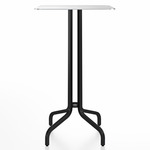 1 Inch Square Bar Table - Black Powder Coated Aluminum / Hand Brushed Aluminum