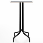 1 Inch Square Bar Table - Black Powder Coated Aluminum / Grey Laminate Plywood