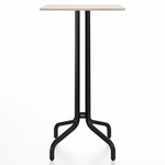 1 Inch Square Bar Table - Black Powder Coated Aluminum / White Laminate Plywood