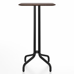 1 Inch Square Bar Table - Black Powder Coated Aluminum / Walnut Plywood