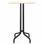 1 Inch Square Bar Table - Black Powder Coated Aluminum / Accoya Wood