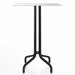 1 Inch Square Bar Table - Black Powder Coated Aluminum / Hand Brushed Aluminum