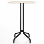 1 Inch Square Bar Table - Black Powder Coated Aluminum / Ash Plywood