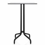 1 Inch Square Bar Table - Black Powder Coated Aluminum / White HPL