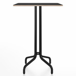 1 Inch Square Bar Table - Black Powder Coated Aluminum / Black Laminate Plywood