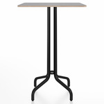 1 Inch Square Bar Table - Black Powder Coated Aluminum / Grey Laminate Plywood