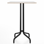 1 Inch Square Bar Table - Black Powder Coated Aluminum / White Laminate Plywood