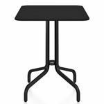 1 Inch Rectangle Cafe Table - Black Powder Coated Aluminum / Black HPL