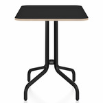 1 Inch Rectangle Cafe Table - Black Powder Coated Aluminum / Black Laminate Plywood