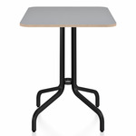 1 Inch Rectangle Cafe Table - Black Powder Coated Aluminum / Grey Laminate Plywood