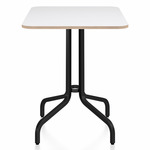 1 Inch Rectangle Cafe Table - Black Powder Coated Aluminum / White Laminate Plywood