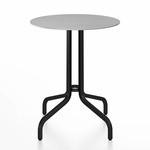 1 Inch Round Cafe Table - Black Powder Coated Aluminum / Hand Brushed Aluminum