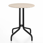 1 Inch Round Cafe Table - Black Powder Coated Aluminum / Ash Plywood