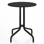 1 Inch Round Cafe Table - Black Powder Coated Aluminum / Black HPL