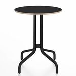 1 Inch Round Cafe Table - Black Powder Coated Aluminum / Black Laminate Plywood