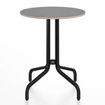 1 Inch Round Cafe Table - Black Powder Coated Aluminum / Grey Laminate Plywood