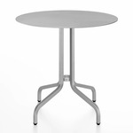 1 Inch Round Cafe Table - Hand Brushed Aluminum / Hand Brushed Aluminum