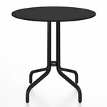 1 Inch Round Cafe Table - Black Powder Coated Aluminum / Black HPL