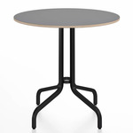 1 Inch Round Cafe Table - Black Powder Coated Aluminum / Grey Laminate Plywood