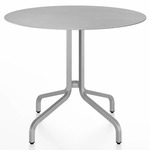 1 Inch Round Cafe Table - Hand Brushed Aluminum / Hand Brushed Aluminum