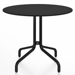 1 Inch Round Cafe Table - Black Powder Coated Aluminum / Black HPL