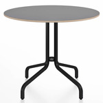 1 Inch Round Cafe Table - Black Powder Coated Aluminum / Grey Laminate Plywood