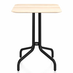 1 Inch Square Cafe Table - Black Powder Coated Aluminum / Accoya Wood