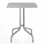 1 Inch Square Cafe Table - Hand Brushed Aluminum / Hand Brushed Aluminum