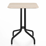 1 Inch Square Cafe Table - Black Powder Coated Aluminum / Ash Plywood