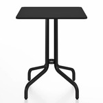 1 Inch Square Cafe Table - Black Powder Coated Aluminum / Black HPL