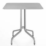 1 Inch Square Cafe Table - Hand Brushed Aluminum / Hand Brushed Aluminum