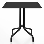 1 Inch Square Cafe Table - Black Powder Coated Aluminum / Black HPL