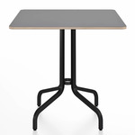 1 Inch Square Cafe Table - Black Powder Coated Aluminum / Grey Laminate Plywood