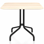 1 Inch Square Cafe Table - Black Powder Coated Aluminum / Accoya Wood