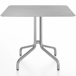 1 Inch Square Cafe Table - Hand Brushed Aluminum / Hand Brushed Aluminum