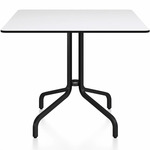 1 Inch Square Cafe Table - Black Powder Coated Aluminum / White HPL