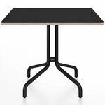 1 Inch Square Cafe Table - Black Powder Coated Aluminum / Black Laminate Plywood