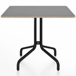 1 Inch Square Cafe Table - Black Powder Coated Aluminum / Grey Laminate Plywood