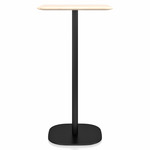 2 Inch Flat Base Bar/ Counter Table - Black Powder Coated Aluminum / Accoya Wood
