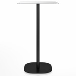 2 Inch Flat Base Bar/ Counter Table - Black Powder Coated Aluminum / Hand Brushed Aluminum