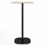 2 Inch Flat Base Bar/ Counter Table - Black Powder Coated Aluminum / Ash Plywood