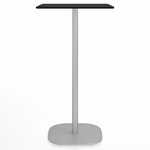 2 Inch Flat Base Bar/ Counter Table - Hand Brushed Aluminum / Black HPL