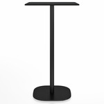 2 Inch Flat Base Bar/ Counter Table - Black Powder Coated Aluminum / Black HPL