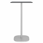 2 Inch Flat Base Bar/ Counter Table - Hand Brushed Aluminum / Grey HPL