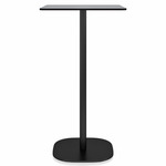 2 Inch Flat Base Bar/ Counter Table - Black Powder Coated Aluminum / Grey HPL
