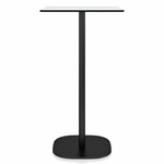 2 Inch Flat Base Bar/ Counter Table - Black Powder Coated Aluminum / White HPL