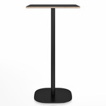 2 Inch Flat Base Bar/ Counter Table - Black Powder Coated Aluminum / Black Laminate Plywood