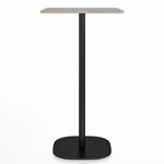 2 Inch Flat Base Bar/ Counter Table - Black Powder Coated Aluminum / Grey Laminate Plywood